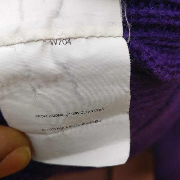 PATAGONIA 80s Vintage Made in Hong Kong Chunky Fisherman sweater Deep Purple - Picture 6 of 13